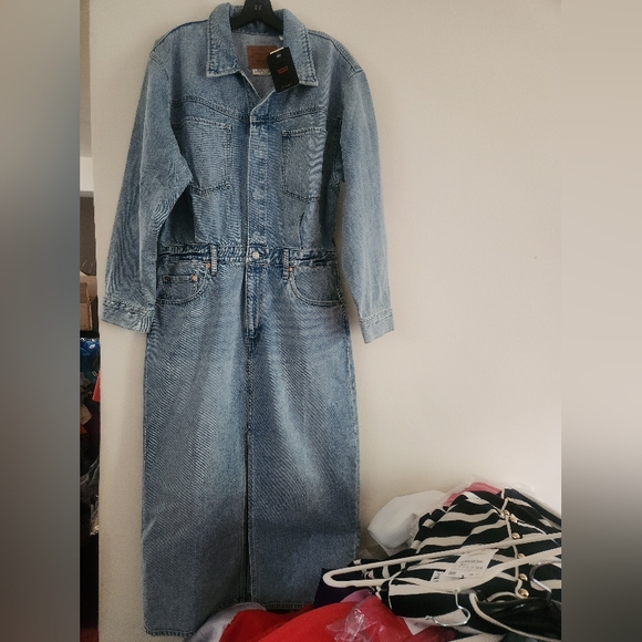 Levi's Western Denim Shirt Dress sz 32 BNWT - Picture 4 of 16